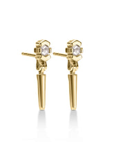 Lotus gray diamond earrings